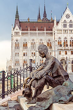 Statue of Atilla Jozsef in Budapest