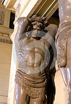 Statue of the Atlantean in building of New Hermitage.