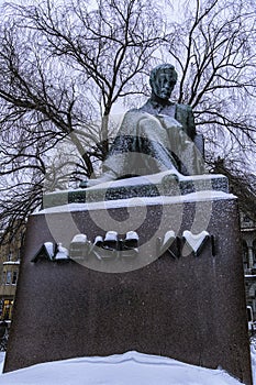 Statue of author Aleksis Kivi, Helsinki Finland