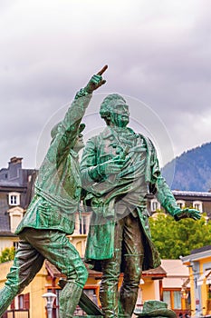 Statue of Balmat and Paccard, Chamonix, France