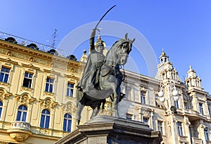 Statue in Ban Jelacic square, Zagreb, Croatia