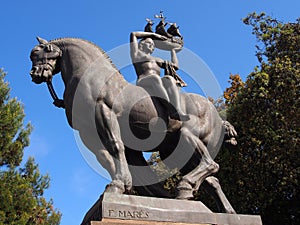 Statue of Barcelona, Placa de Catalunya, Barcelona photo