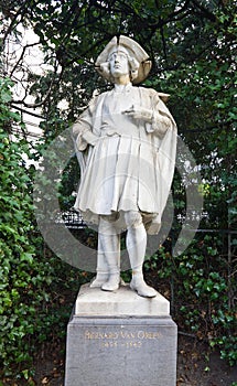 Statue of Bernard van Orley (circa XIX c.), Brussels, Belgium