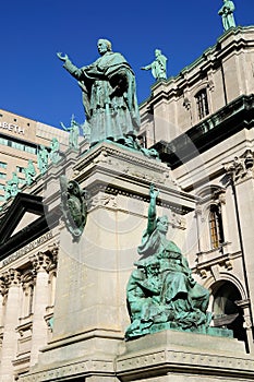 The statue of bishop Ignace Bourget.