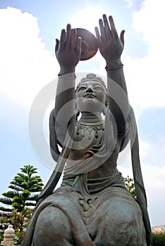 Statue Bodhisattva at Tian Tan giant Buddha Po Lin Monastery