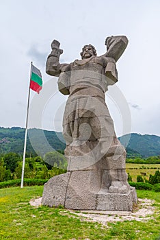 Statue of Bori Mechkata at Klisura, Bulgaria photo