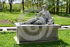 Statue in the Botanical garden in Cluj Napoca, Transylvania.