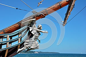 Statue on the bow of a ship