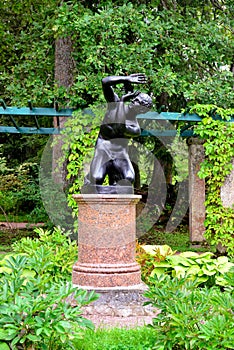 Statue of the boy in garden Oranienbaum ï¿½ Lomonosov,