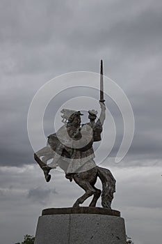 Statue in Bratislava Castle in Slovakia