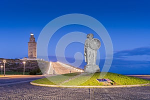 Statue of Breogan in A Coruna, Galicia, Spain photo