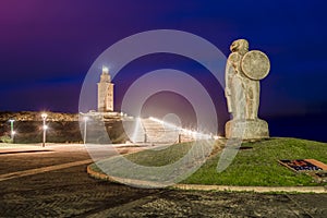 Statue of Breogan in A Coruna, Galicia, Spain photo