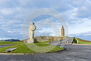 Statue of Breogan in A Coruna, Galicia, Spain photo