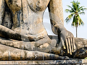 statue of buddha in ayutthaya thailand, digital photo picture as a background