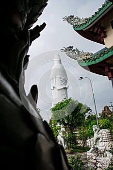 The statue of buddha ( goddess of mercy - Quan Am ) in Linh Ung Pagoda, Da Nang, Vietnam