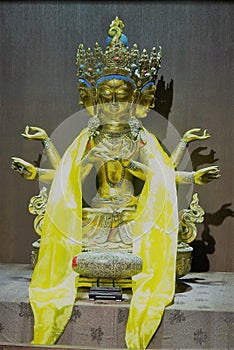 Statue of buddha,monk & sacred animal