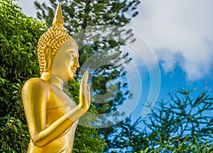 The statue of Buddha posture in Thai temple