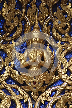 Statue of Buddha at Wat Phra Kaew in Bangkok, Thailand, Asia