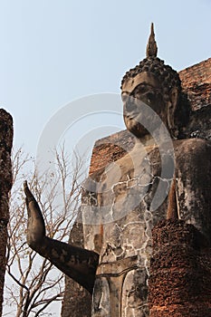 statue of buddha - wat saphan hin - sukhothai - thailand