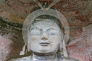 Statue of Buddhahood or enlightenment of Liu Benzhun at Dazu Rock Carvings