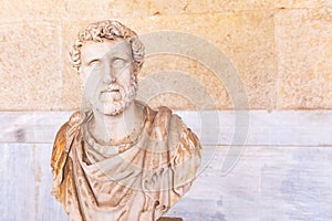 Statue bust of Roman emperor Antoninus Pius in Athens