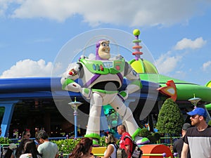 Statue of Buzz Lightyear from the movie Toy Story at daylight in Orlando Disney World, Florida