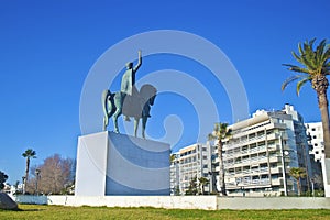 statue of the Byzantine emperor Constantine XI Palaiologos Greece