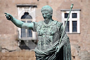 Statue CAESAR Augustus PATRIAE PATER, Rome, Italy