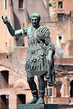 Statue CAESARI.NERVAE.F.TRAIANO, Rome, Italy photo