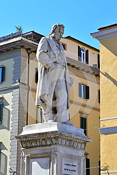 Statue of Camillo Benso, Count of Cavour 1810-1861, Livorno, Tuscany, Italy
