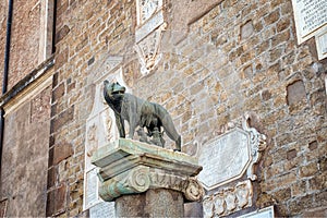 The statue of capitoline wolf at Piazza del Campidoglio