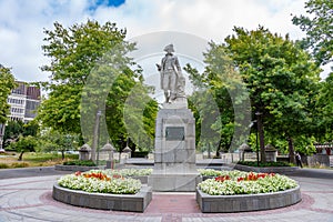 Statue of Captain James Cook in Christchurch, New Zealand