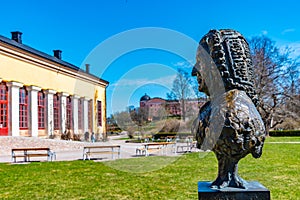 Statue of Carl Linnaeus in Botanical garden in Uppsala, Sweden