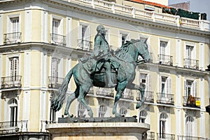 Statue of Carlos III at Puerta del Sol, Madrid, Spain