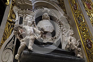 Valletta, Malta St John Roman Catholic Co-Cathedral interior art.