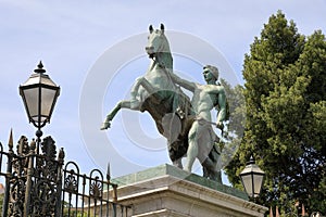 Statue of Castor and Pollux, Naples Napoli, Campania, Italy Italia