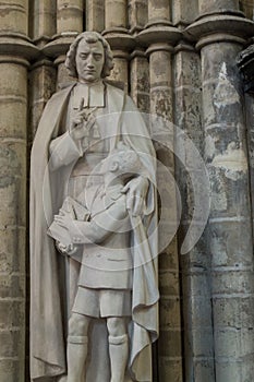 Statue at Cathedral of St. Michael and St. Gudula Brussels photo