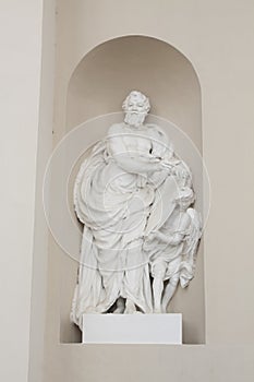 Statue on the cathedral, Vilnius, Lithuania