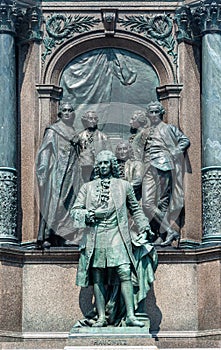 Statue of Chancellor Count Friedrich Wilhelm von Haugwitz 1702-1765 in Vienna photo