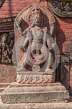 A statue in Changu Narayan - the oldest temple of the Kathmandu