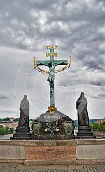 Statue on Charles Bridge in Prague