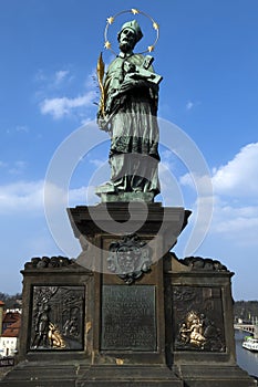 Statue on Charles Bridge , Prague , Czech republic