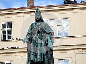 Statue of Charles IV - Karl IV, King of Czech kingdom, German kingdom and Emperor of Roman Empire, Prague, Czech Republic