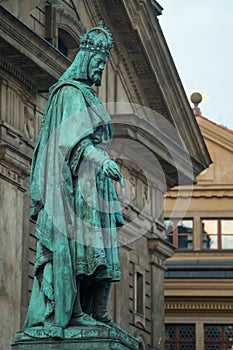 Statue of Charles IV - Karolo Quarto from 1848 in Prague