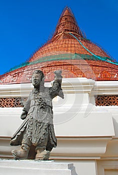 Statue of Chinese god at phra pathom chedi Temple