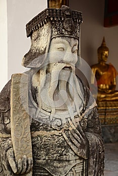 Statue chinese style in Wat Pho, Bangkok thailand.