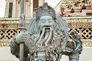 Statue of the Chinese Warrior in Wat Arun, Bangkok, Thailand