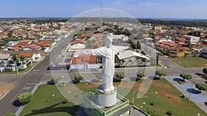 Statue of Christ in Bom Jesus de GoiÃÂ¡s Brazil, Goias photo