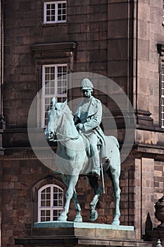 Statue of Christian IX near Christiansborg Palace, Copenhagen, Denmark