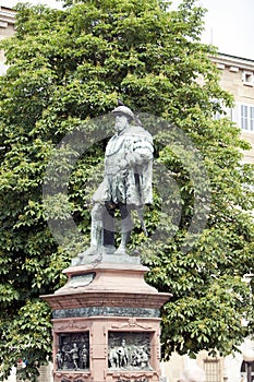 Statue of Christoph Duke of Wuerttemberg on Caste Square Schlossplatz , Stuttgart, Germany